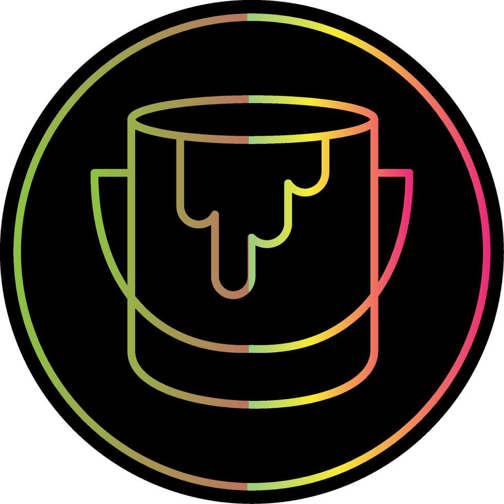 Paint Bucket Line Gradient Due Color Icon Design vector