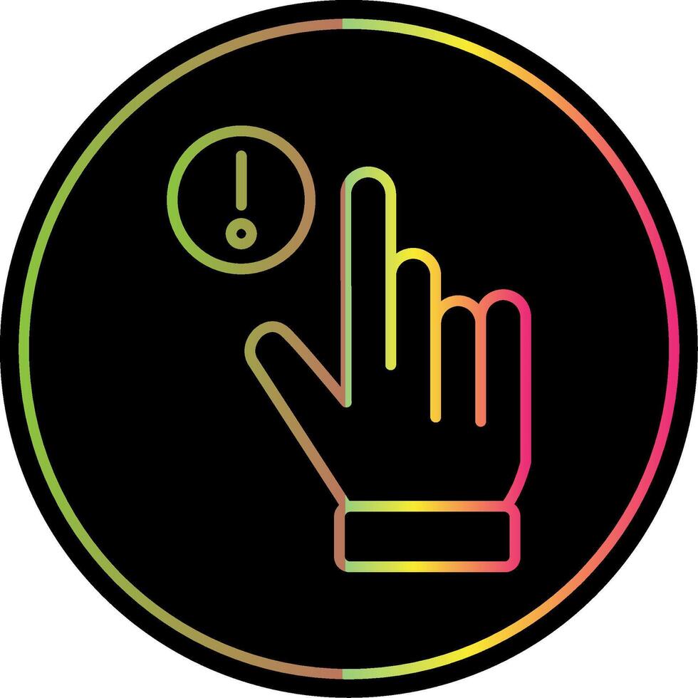 Hand Alert Line Gradient Due Color Icon Design vector