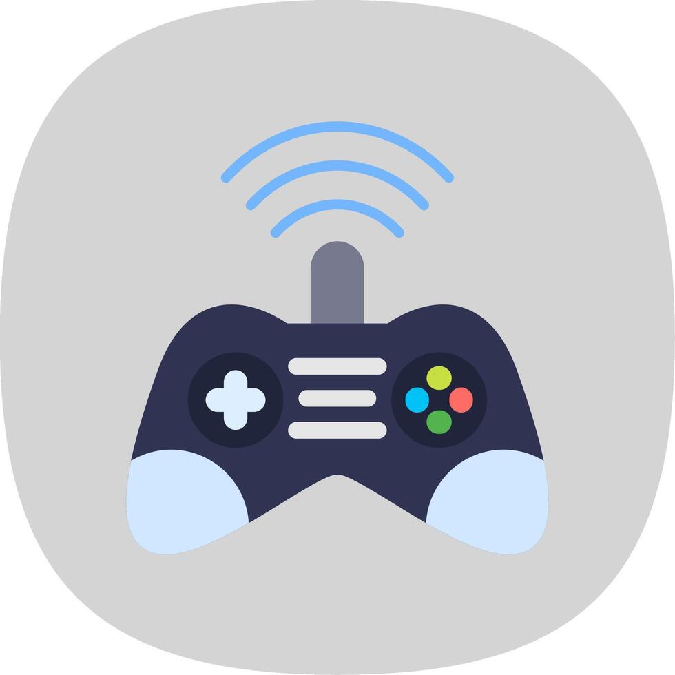 Gamer Flat Curve Icon Design vector