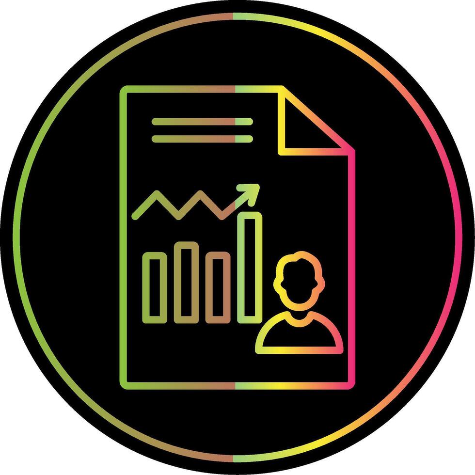 Bar Presentation Line Gradient Due Color Icon Design vector