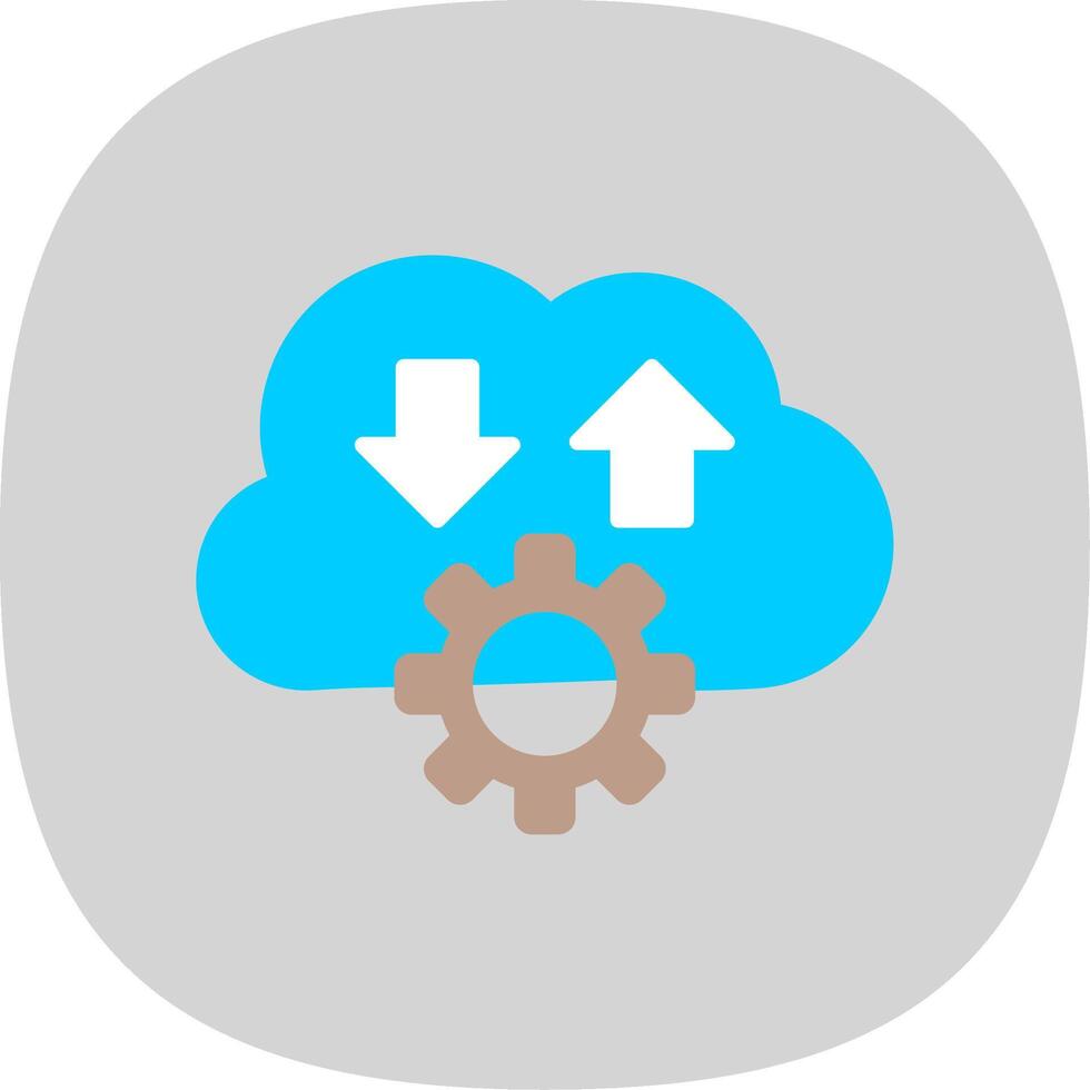 Cloud Flat Curve Icon Design vector