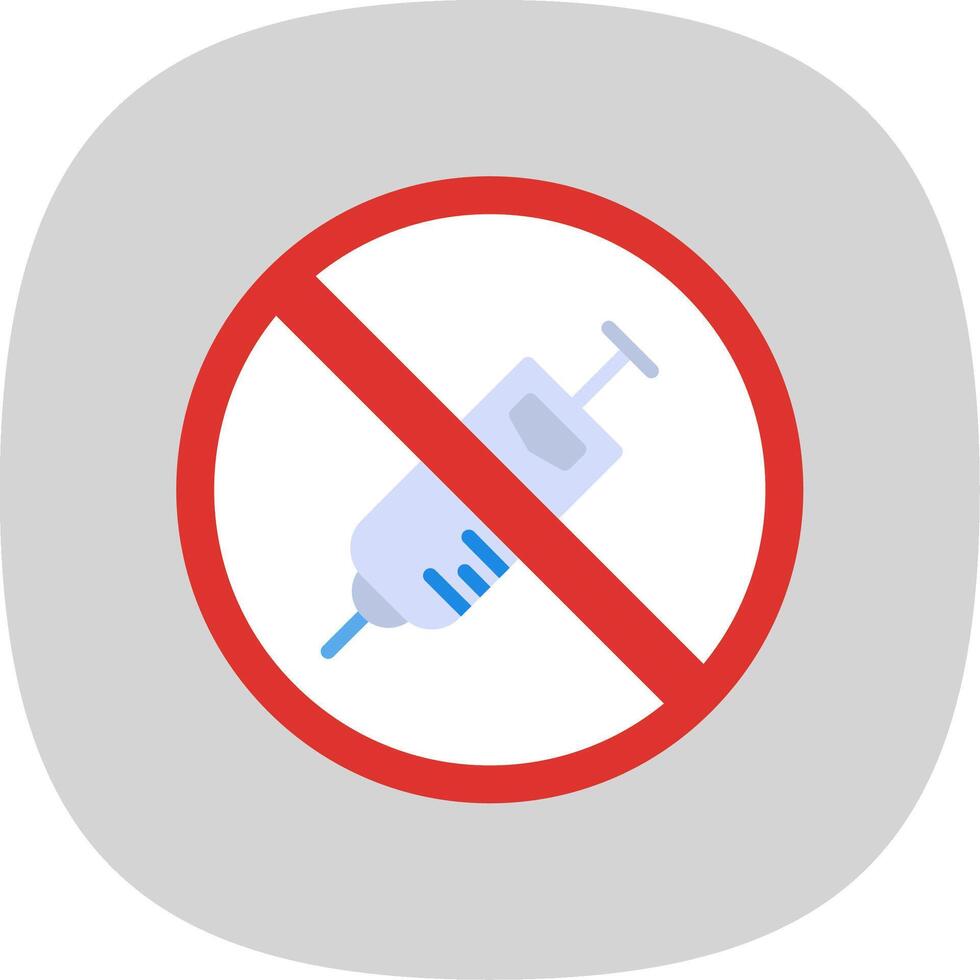 Prohibited Sign Flat Curve Icon Design vector