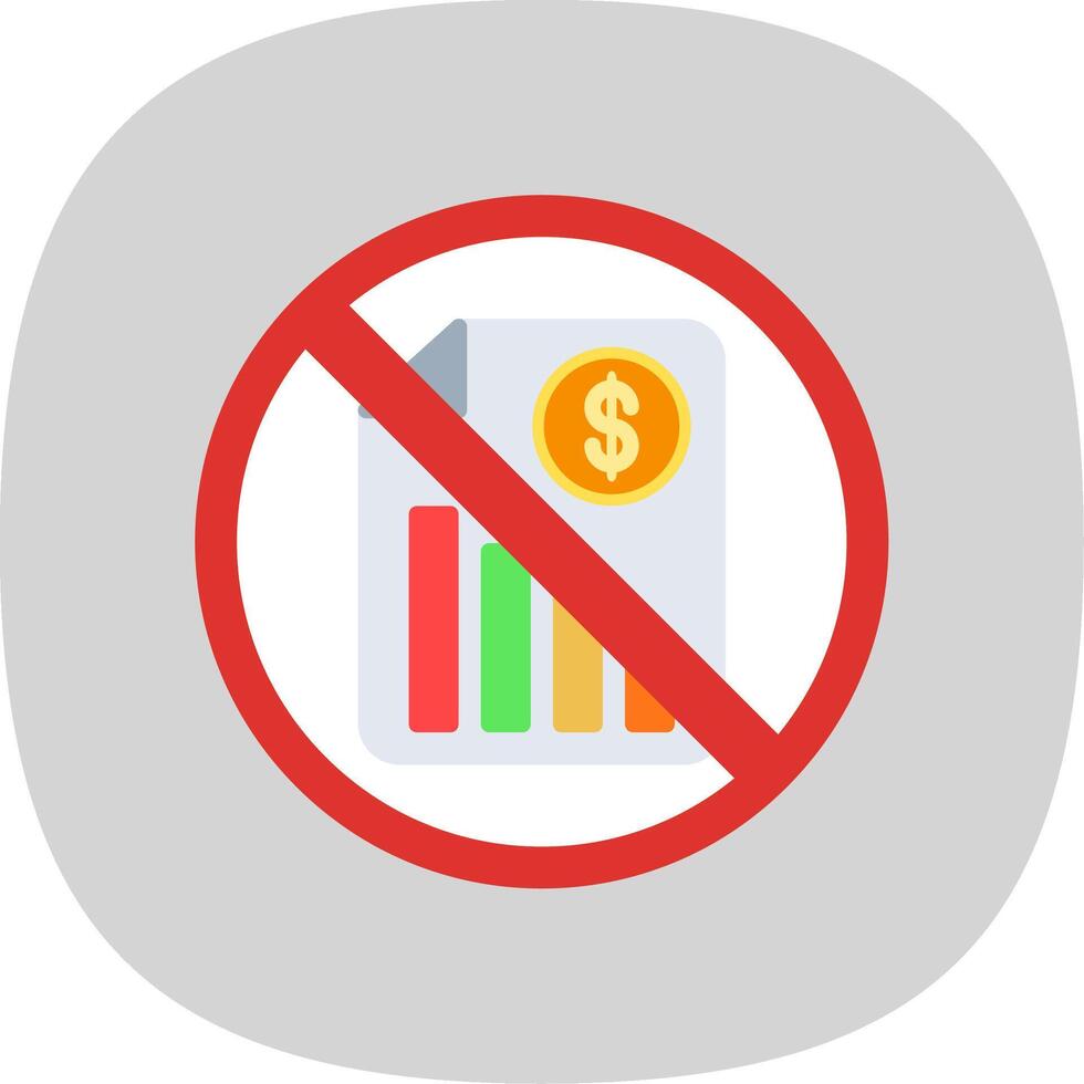 Prohibited Sign Flat Curve Icon Design vector