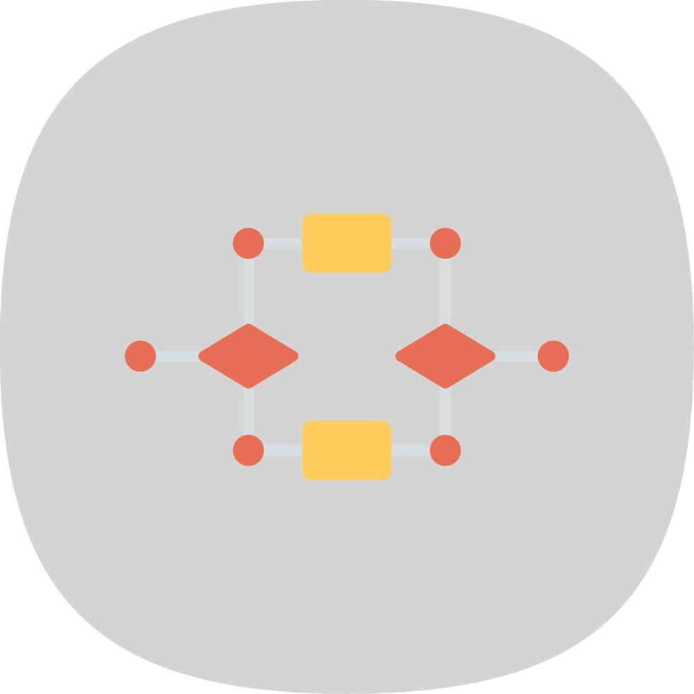 Algorithm Flat Curve Icon Design vector