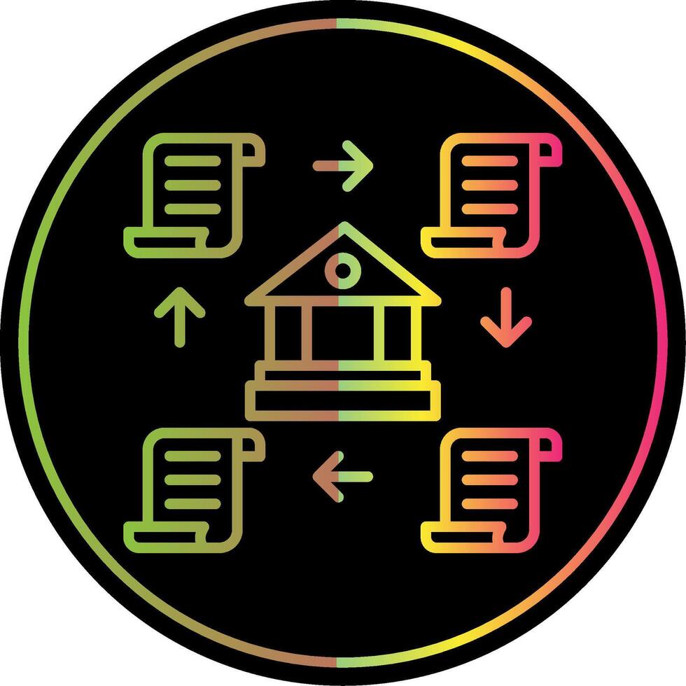 Distributed Ledger Line Gradient Due Color Icon Design vector