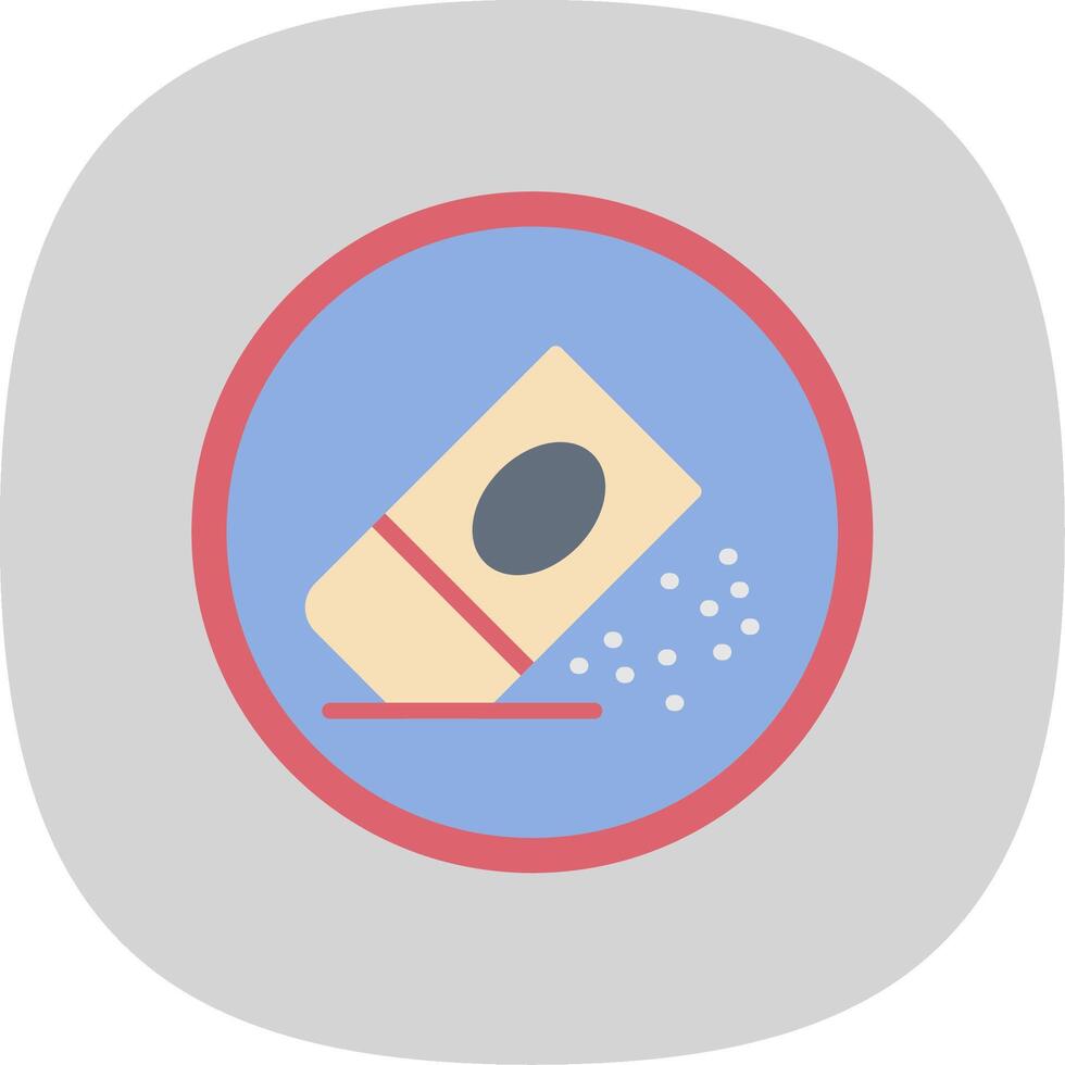 Eraser Flat Curve Icon Design vector