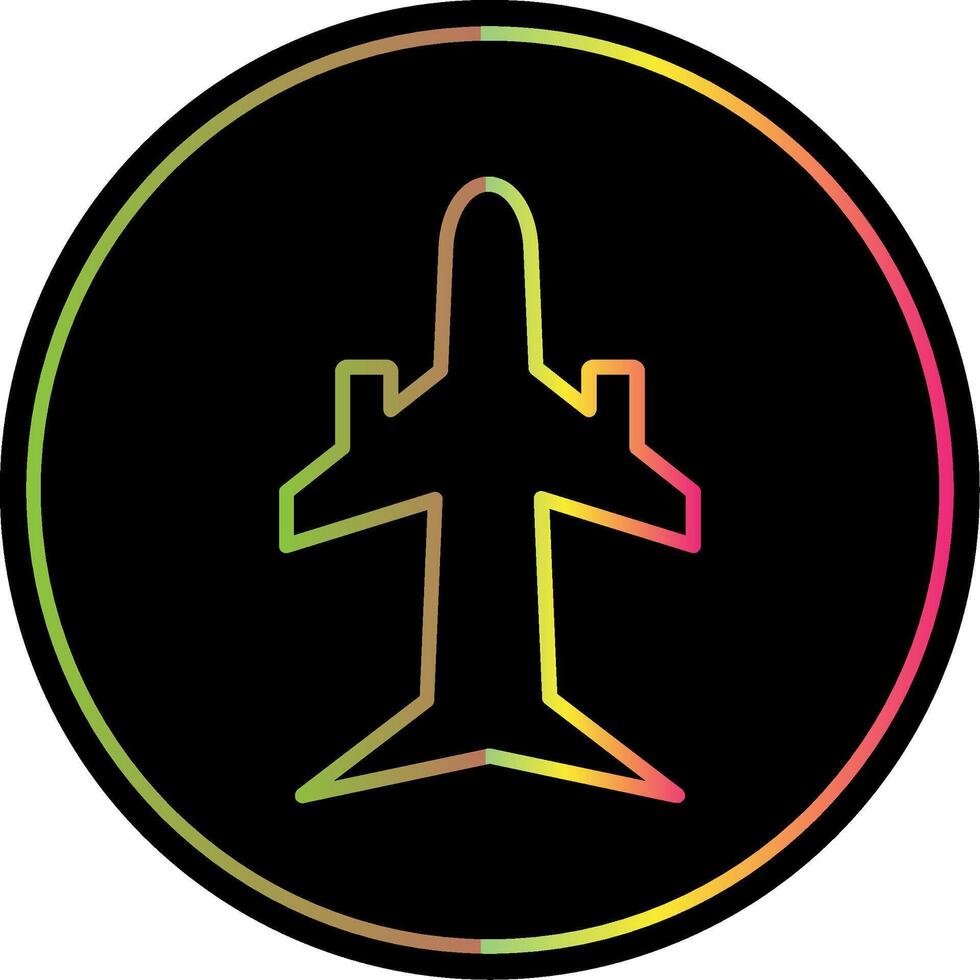 Plane Line Gradient Due Color Icon Design vector