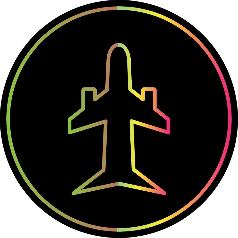 Plane Line Gradient Due Color Icon Design vector