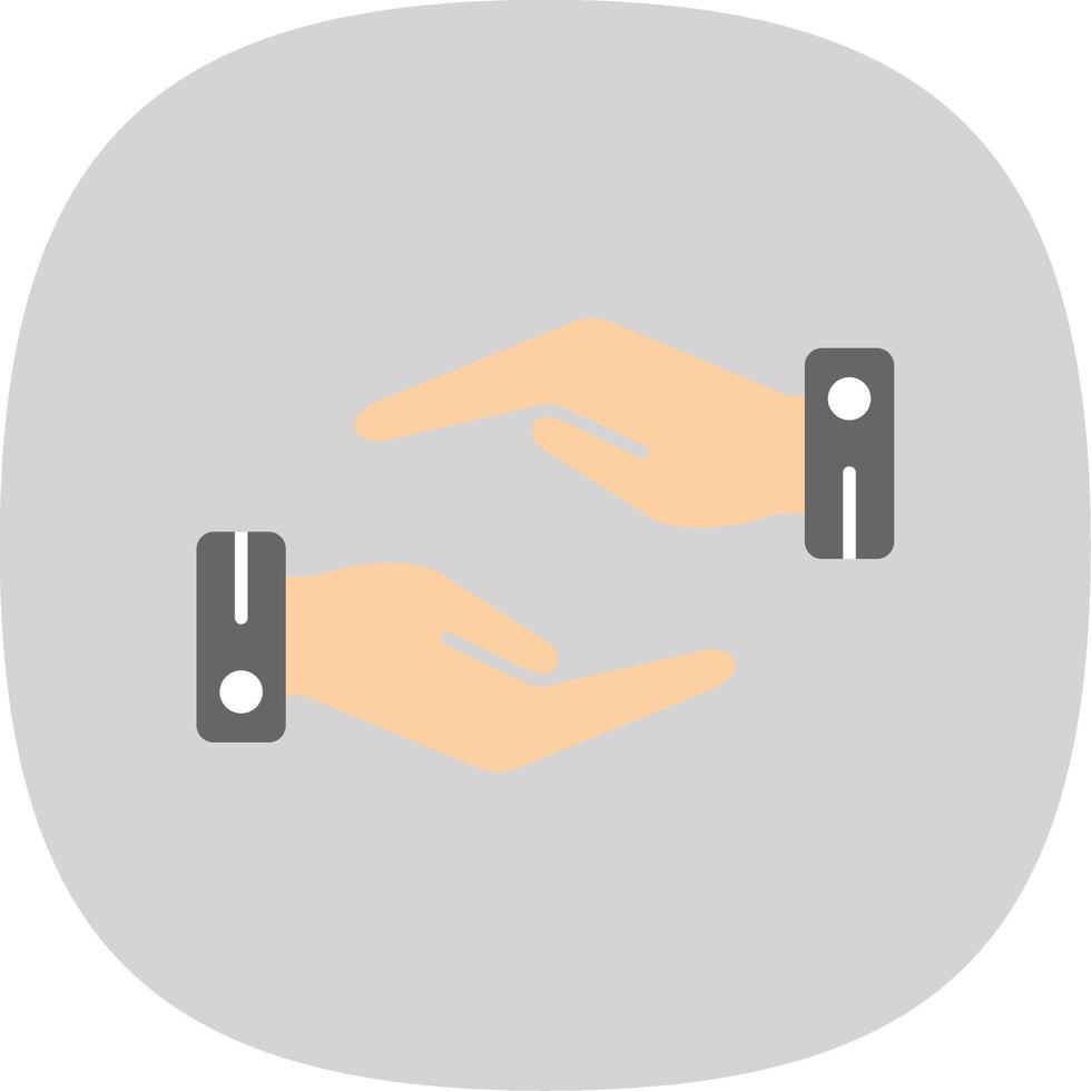 Support Hands Gesture Flat Curve Icon Design vector