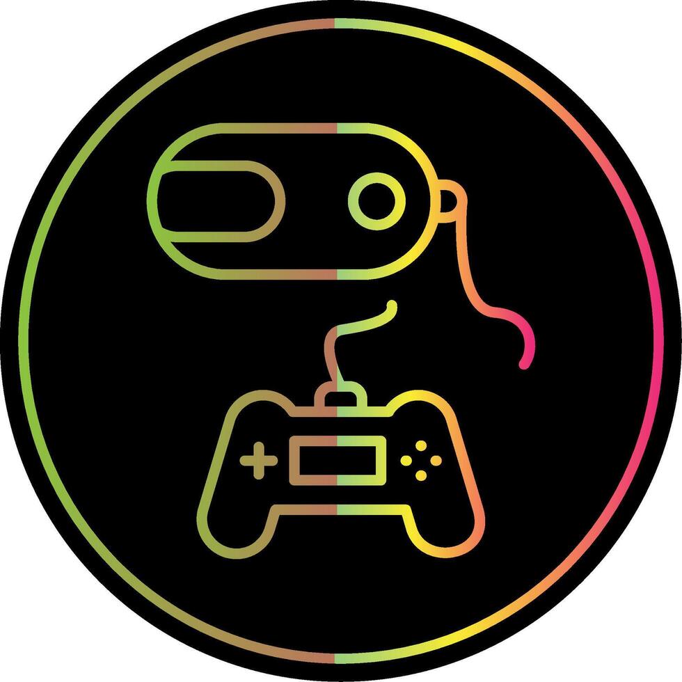 Vr Game Line Gradient Due Color Icon Design vector