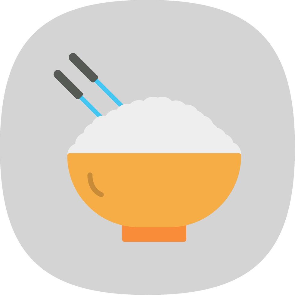 Chinese Food Flat Curve Icon Design vector