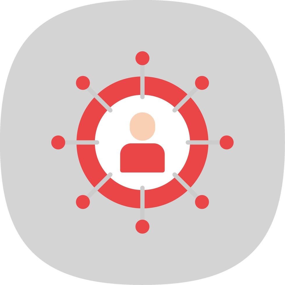 Social Network Flat Curve Icon Design vector