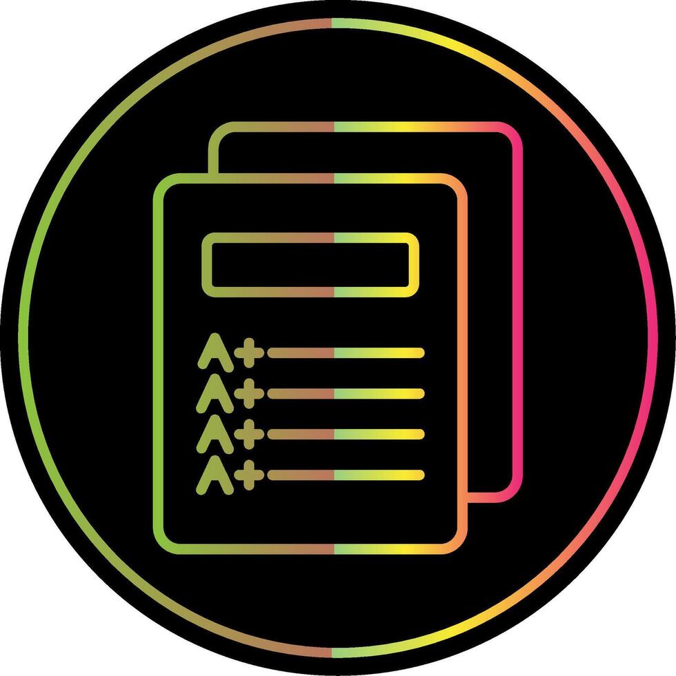 Report Card Line Gradient Due Color Icon Design vector