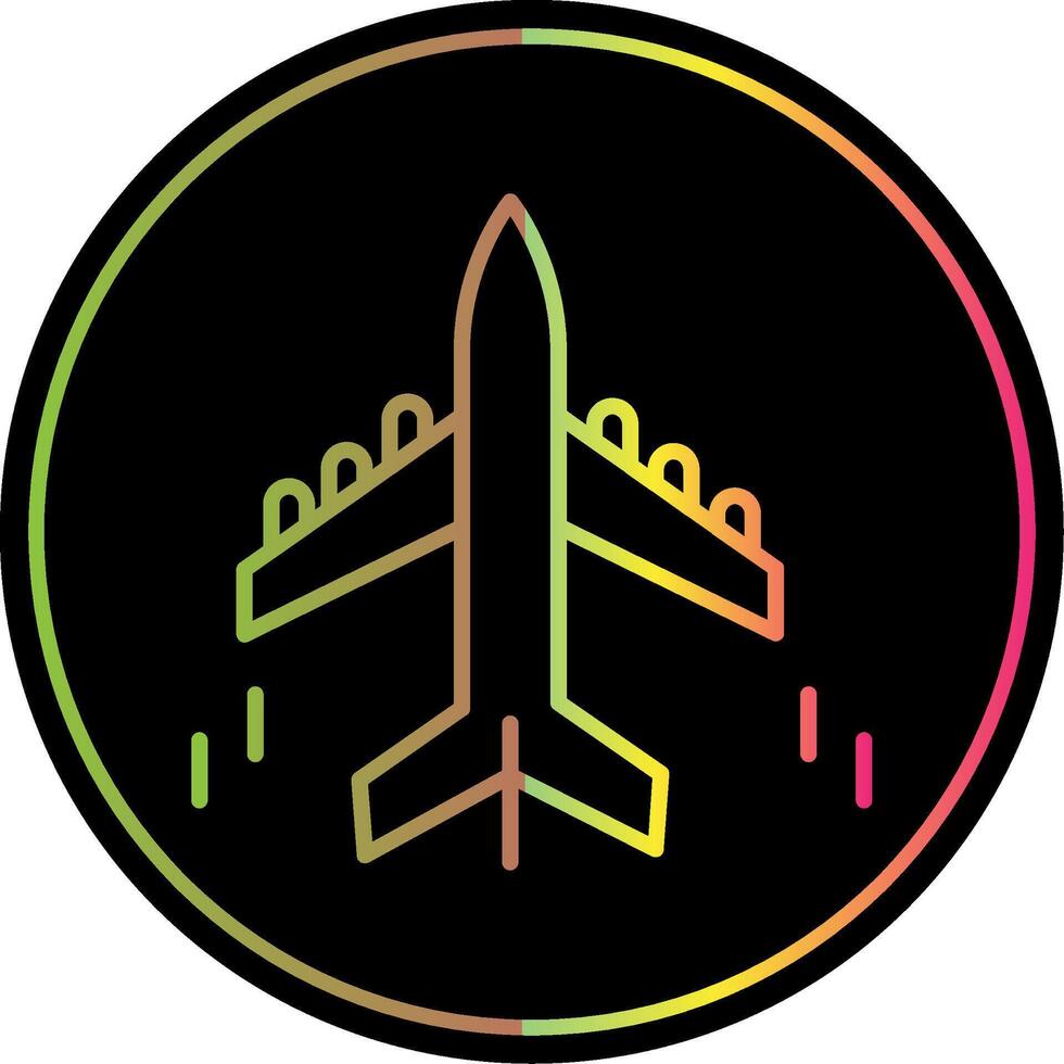 Plane Line Gradient Due Color Icon Design vector