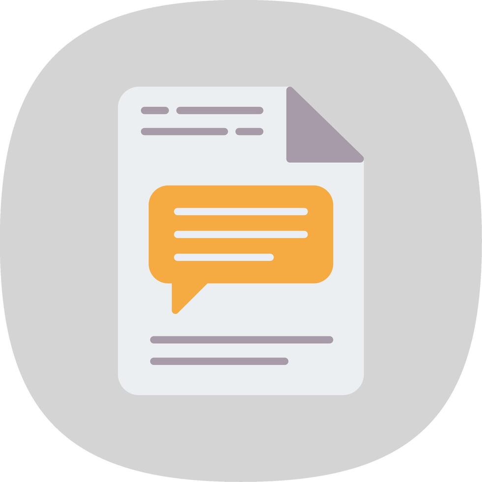 Message Flat Curve Icon Design vector