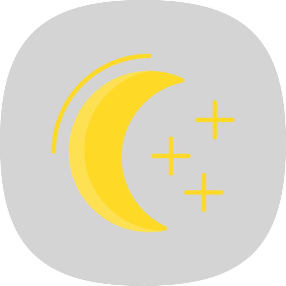 Moon Flat Curve Icon Design vector