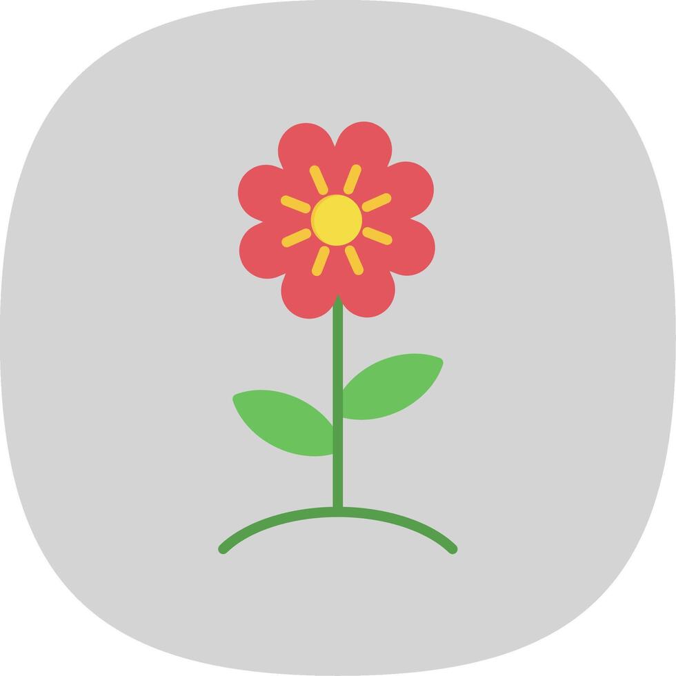 Flower Flat Curve Icon Design vector