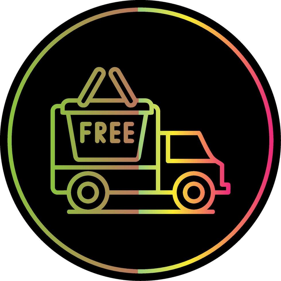 Free Delivery Line Gradient Due Color Icon Design vector