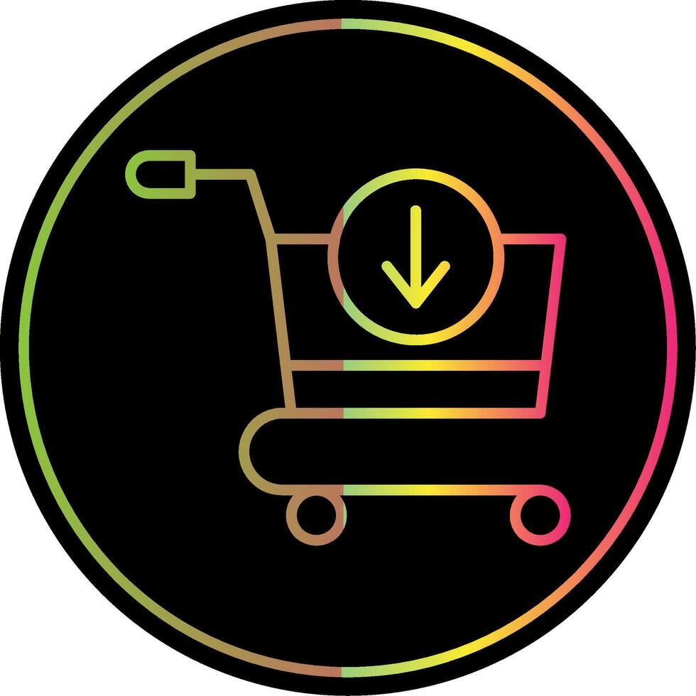 Add To Cart Line Gradient Due Color Icon Design vector
