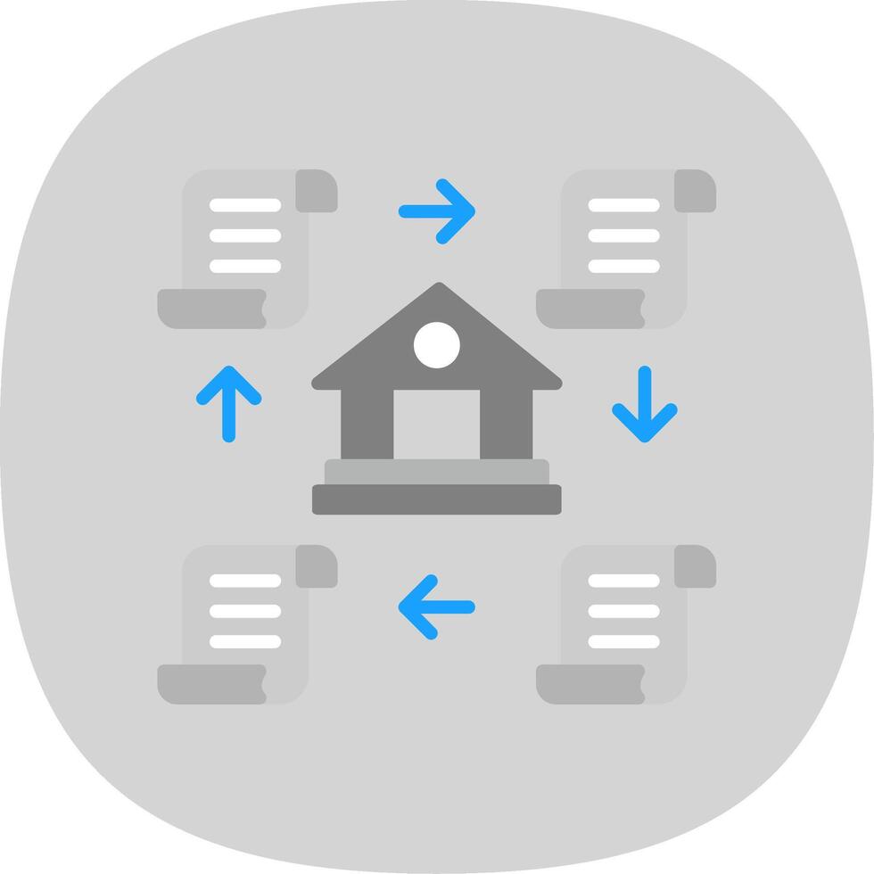 Distributed Ledger Flat Curve Icon Design vector