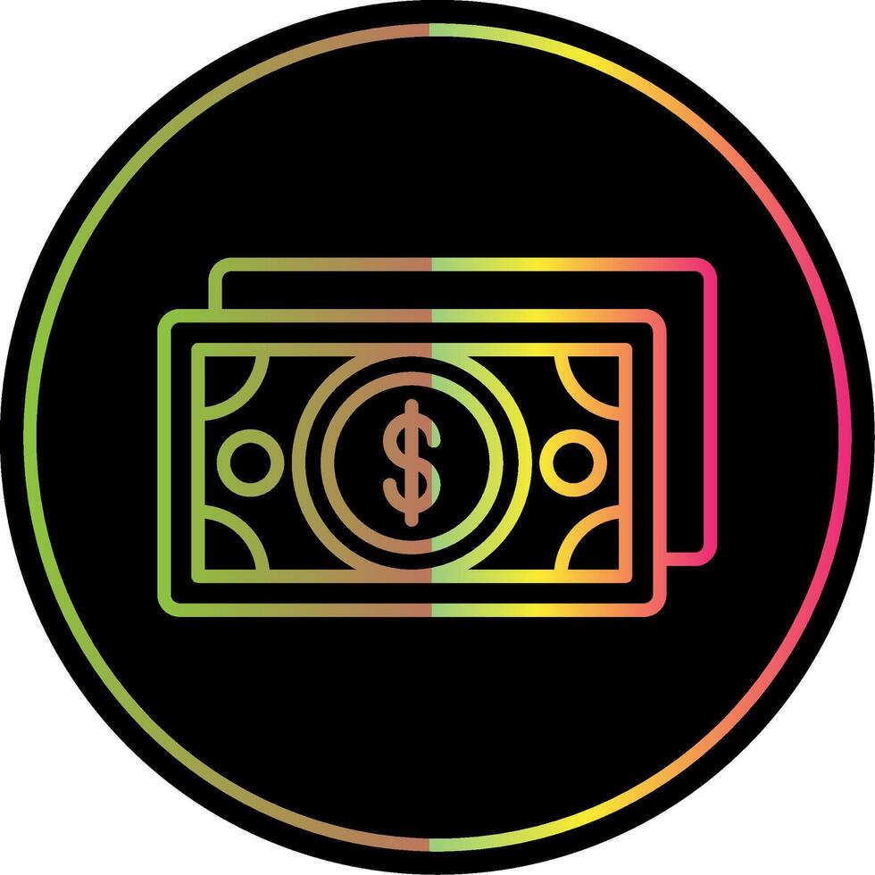 Money Line Gradient Due Color Icon Design vector
