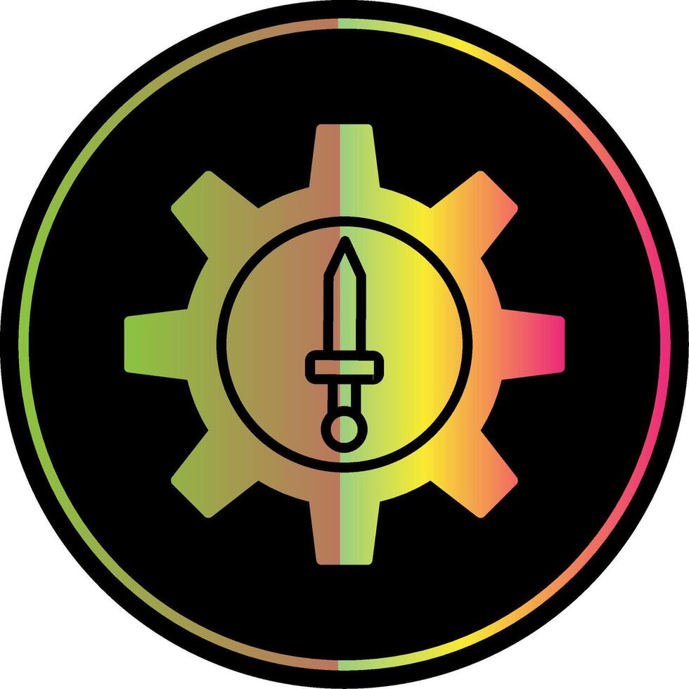 Attack Glyph Due Color Icon Design vector