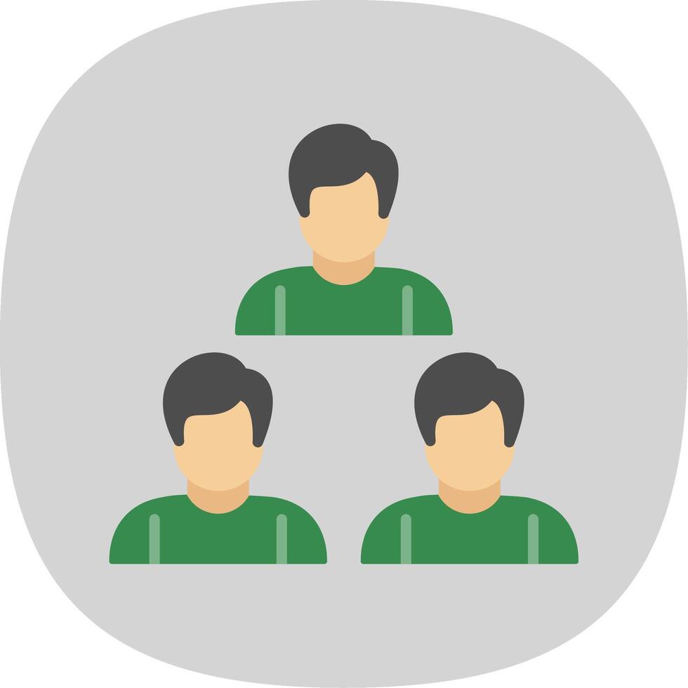 Team Flat Curve Icon Design vector