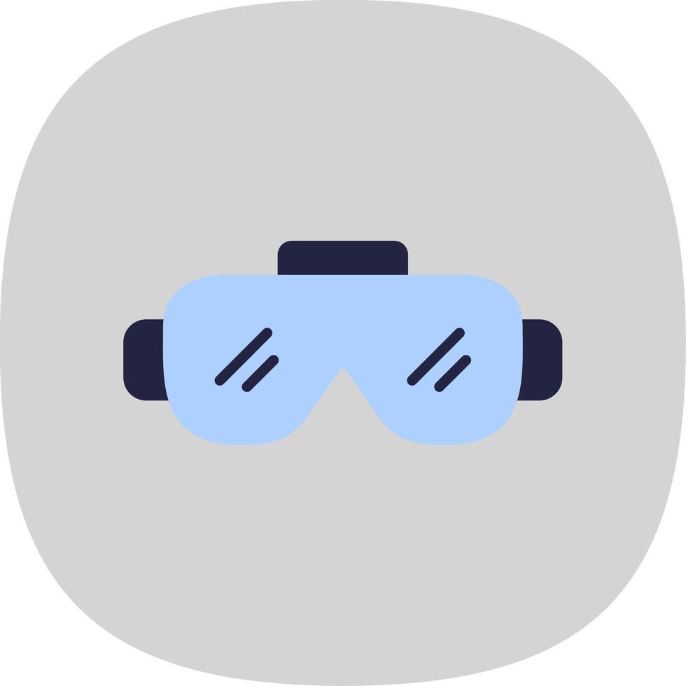 Goggles Flat Curve Icon Design vector