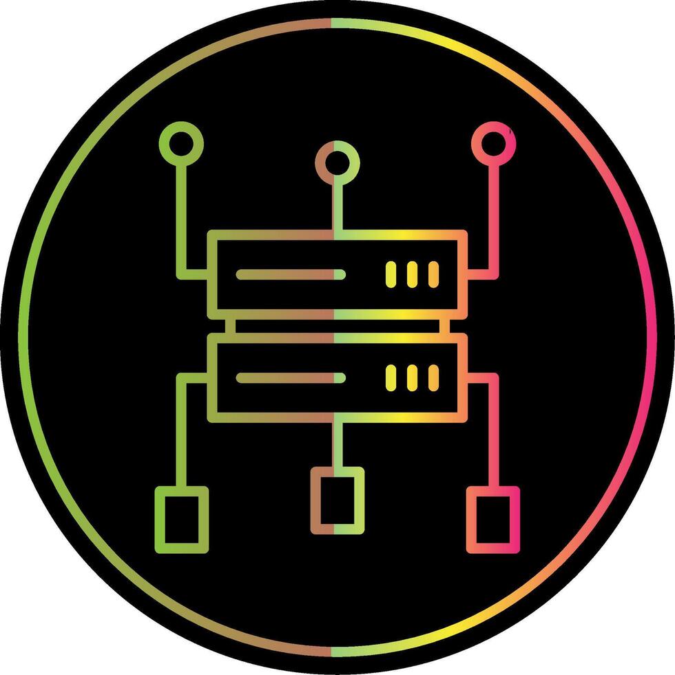 Data Structure Line Gradient Due Color Icon Design vector