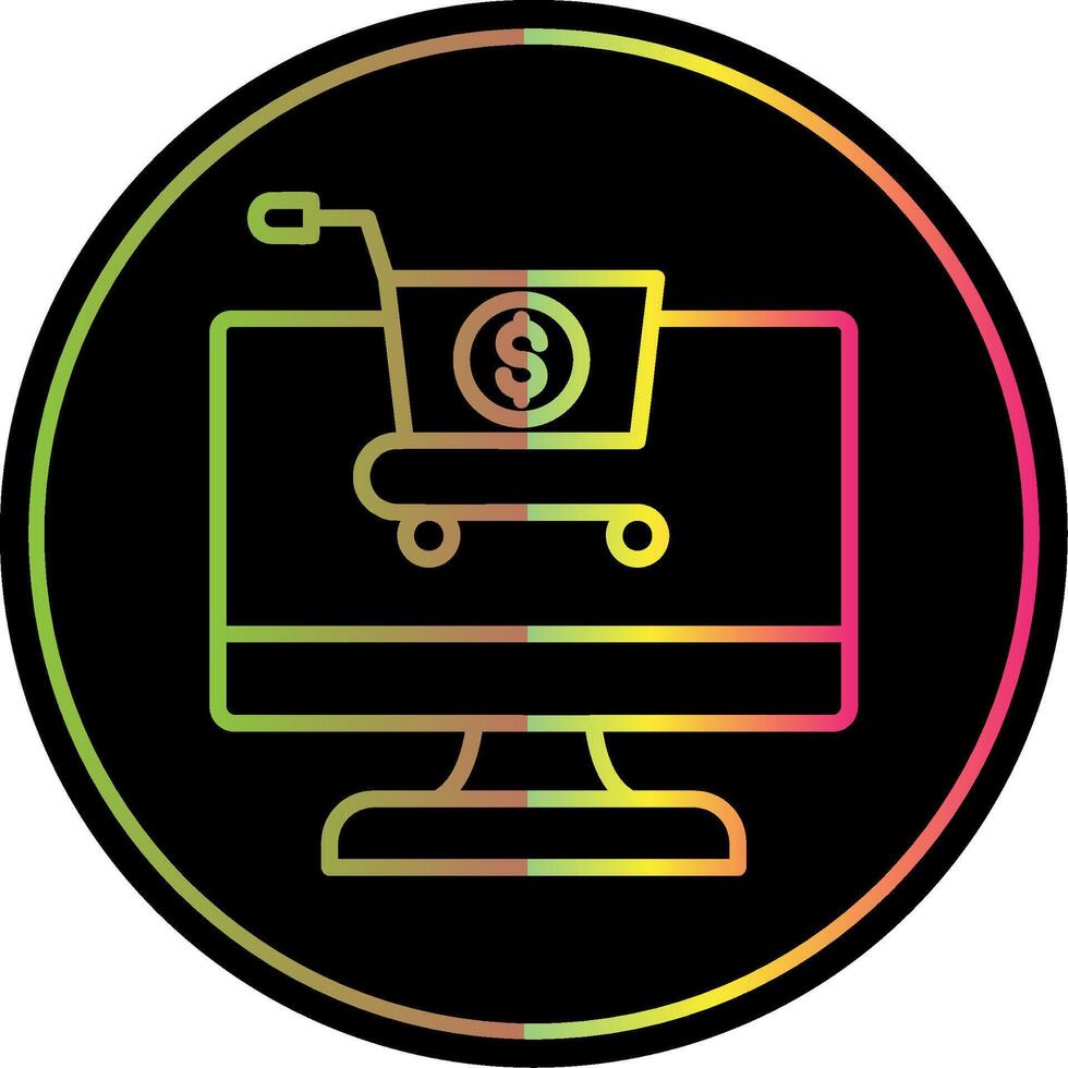 E Commerce Line Gradient Due Color Icon Design vector