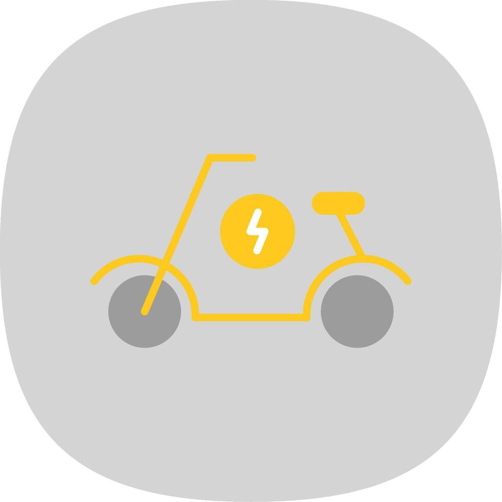 Scooter Flat Curve Icon Design vector