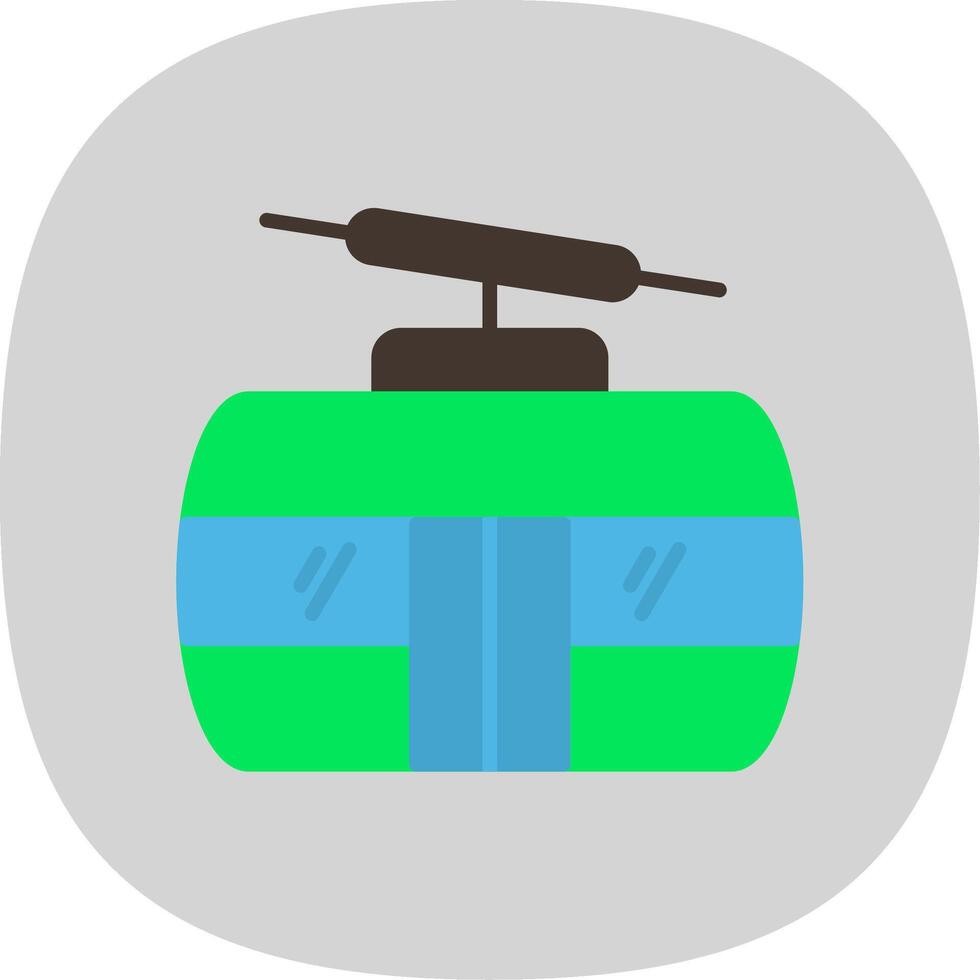 Cableway Flat Curve Icon Design vector