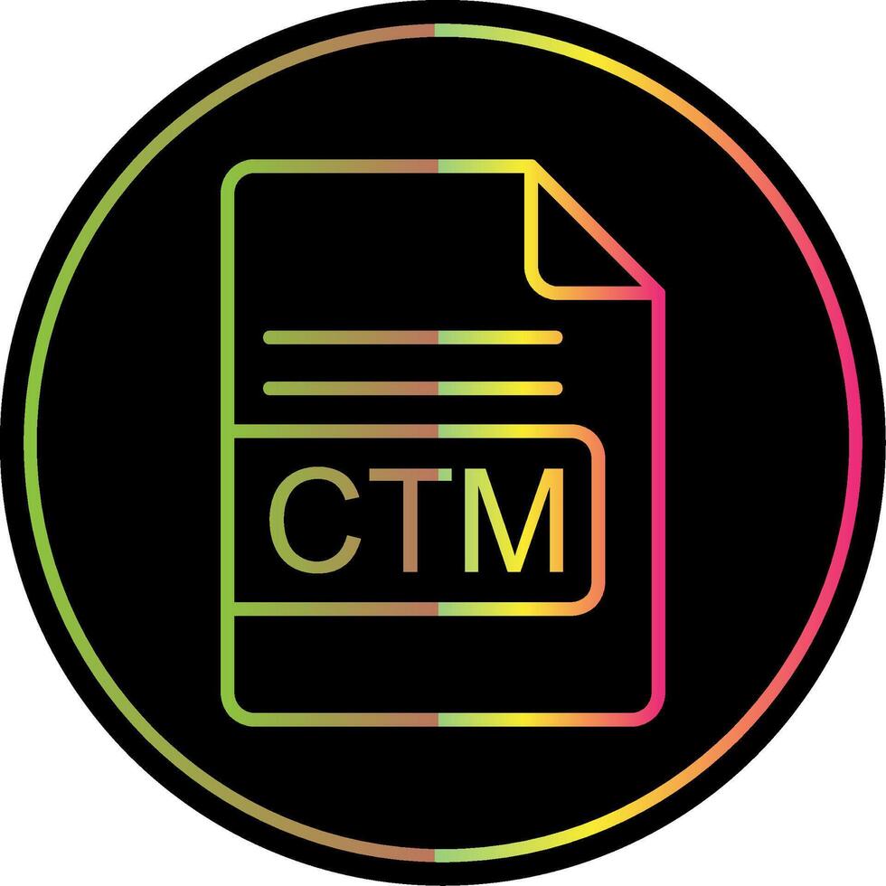 CTM File Format Line Gradient Due Color Icon Design vector