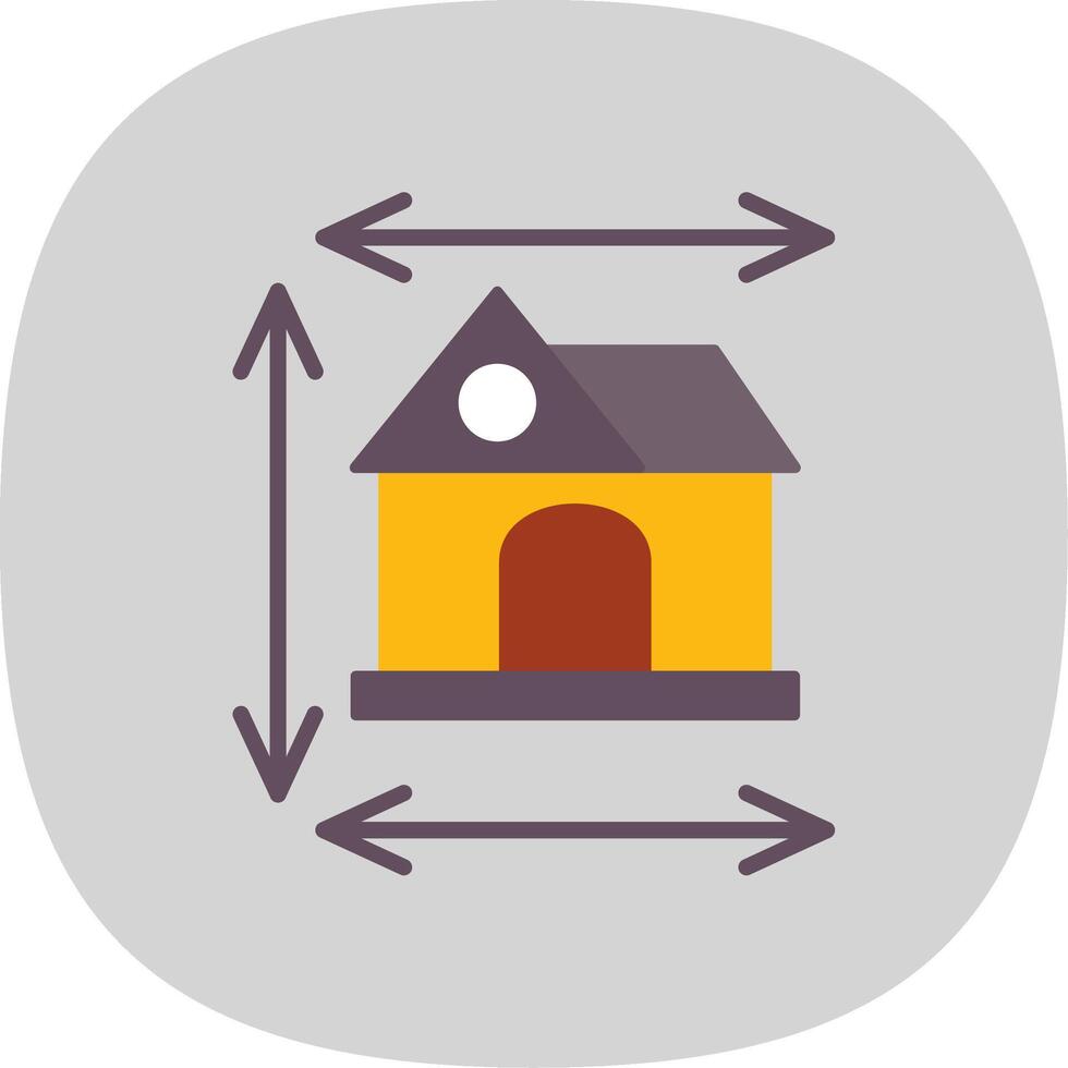 Home Dimensions Flat Curve Icon Design vector