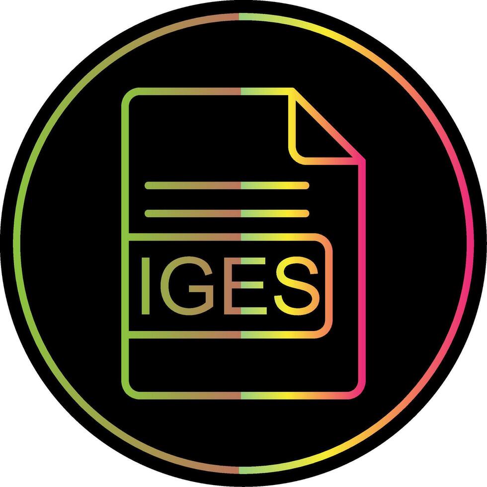 IGES File Format Line Gradient Due Color Icon Design vector