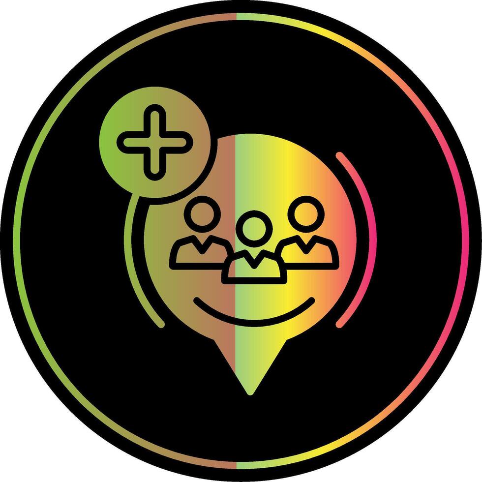 Follower Glyph Due Color Icon Design vector