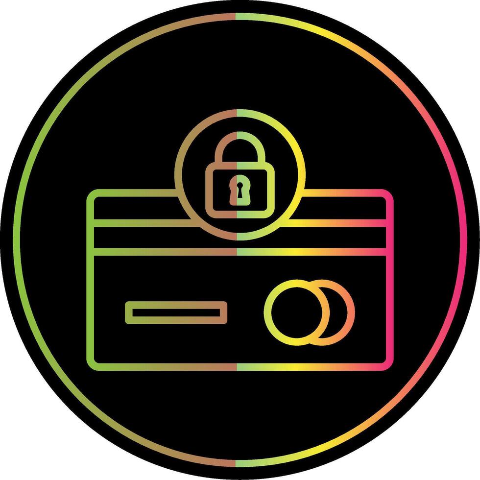 Credit Card Security Line Gradient Due Color Icon Design vector