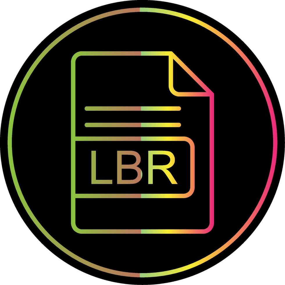 LBR File Format Line Gradient Due Color Icon Design vector