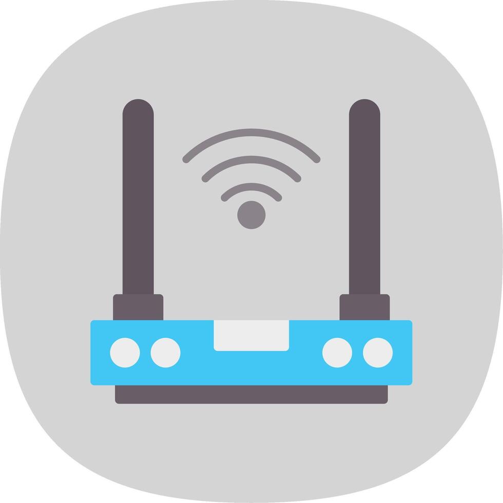 Router Flat Curve Icon Design vector