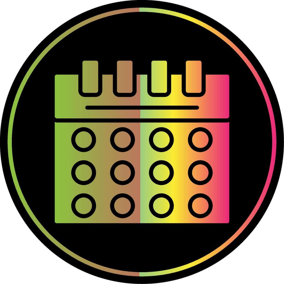 Calendar Glyph Due Color Icon Design vector