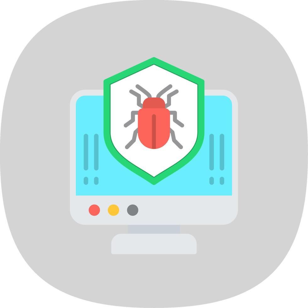 Anti Virus Shield Flat Curve Icon Design vector
