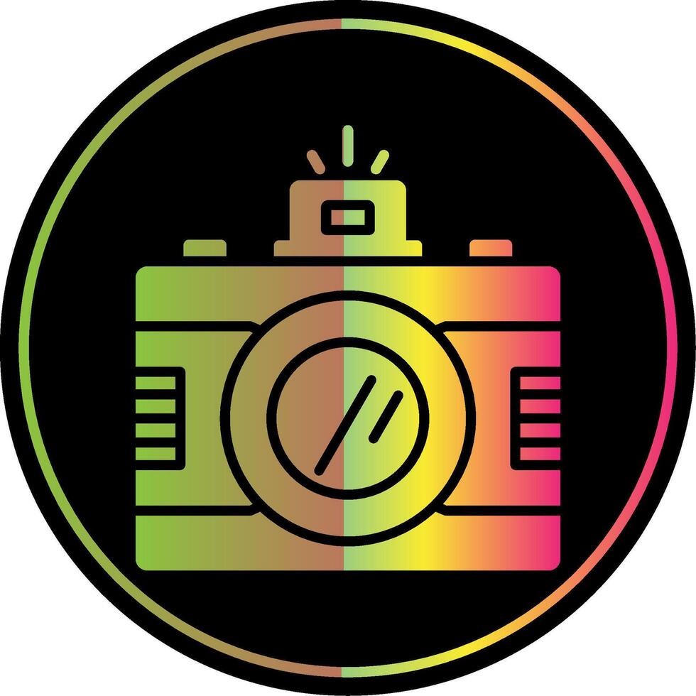 Dslr Camera Glyph Due Color Icon Design vector