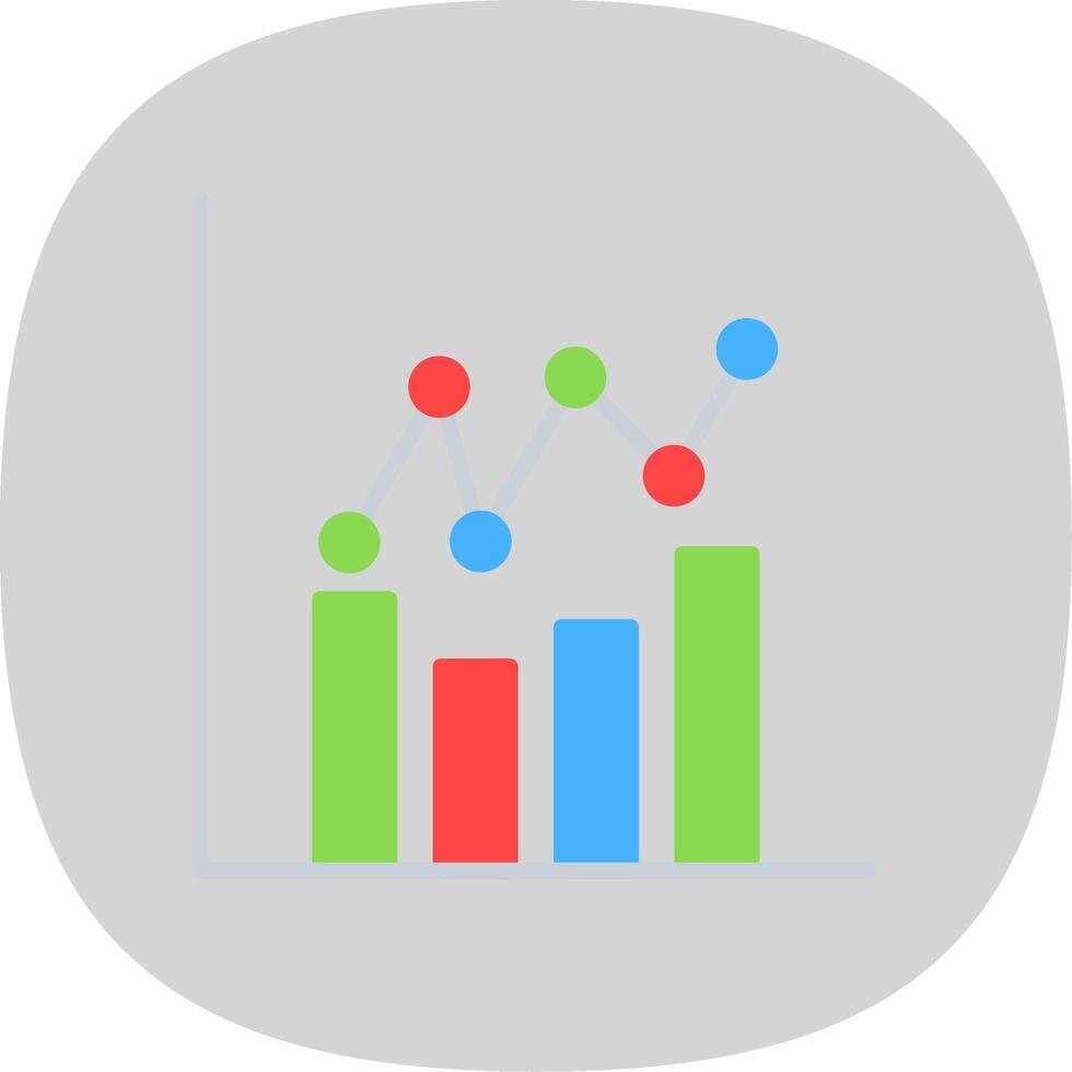 Graphs Flat Curve Icon Design vector