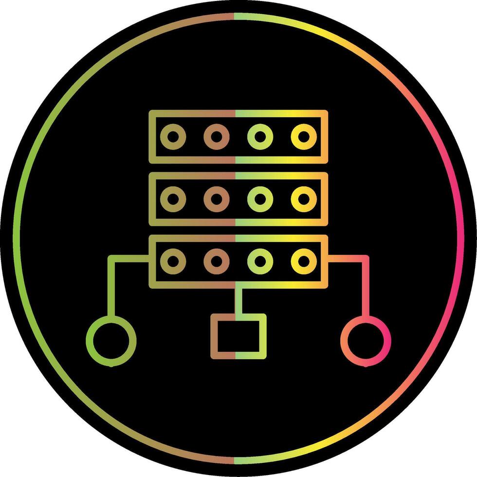 Data Structure Line Gradient Due Color Icon Design vector