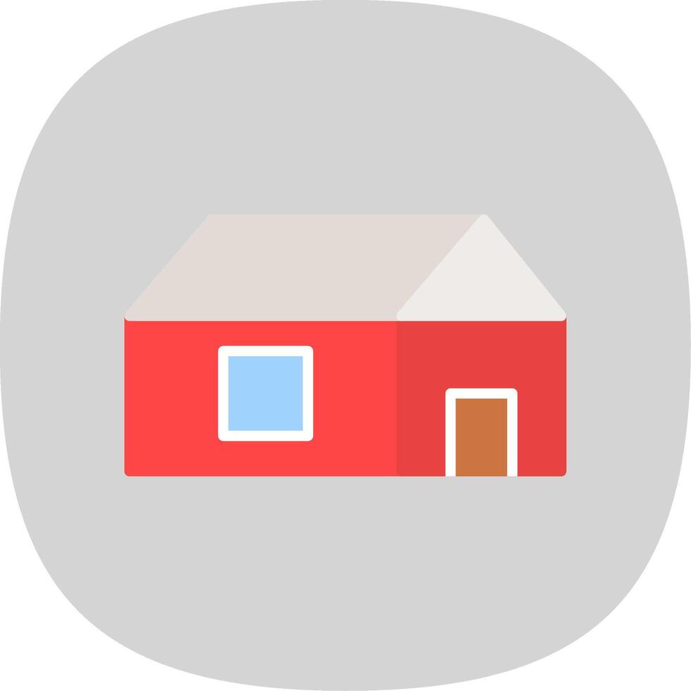 Farm House Flat Curve Icon Design vector