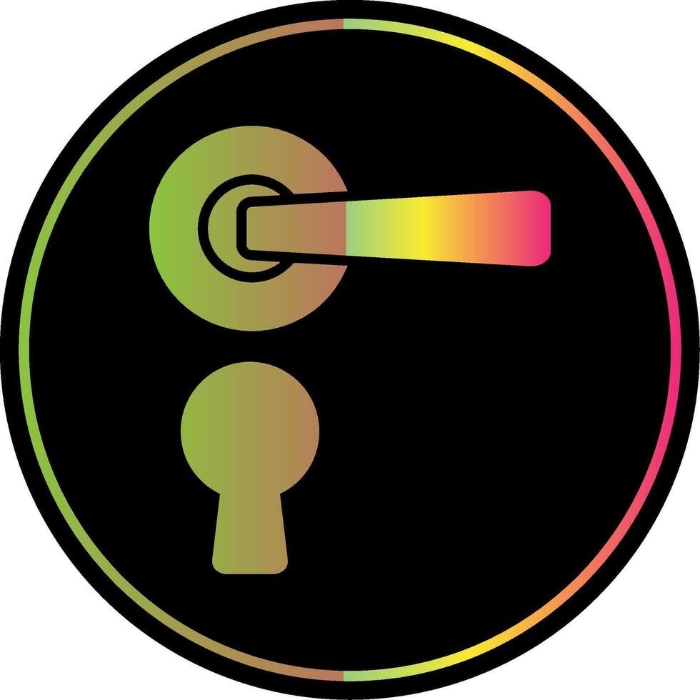 Door Handle Glyph Due Color Icon Design vector