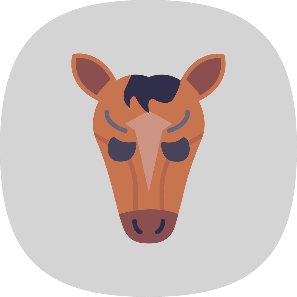 Horse Flat Curve Icon Design vector