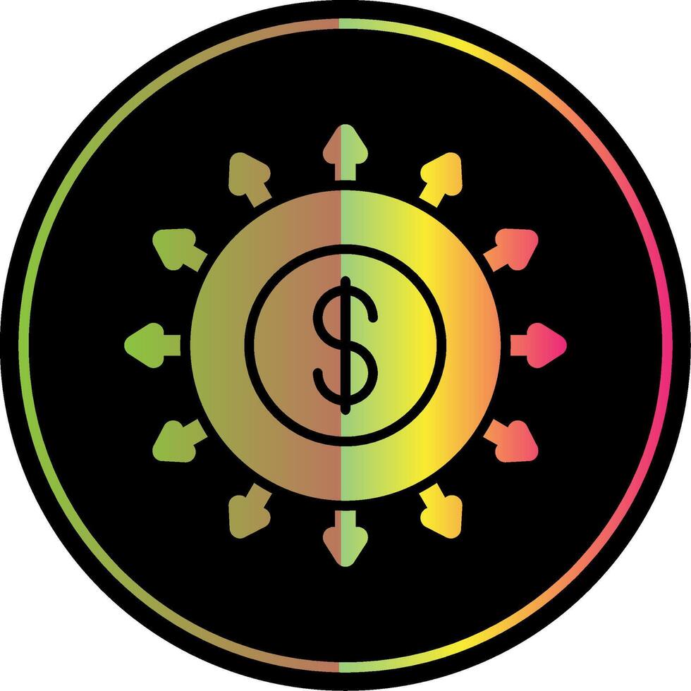 Budget Spending Glyph Due Color Icon Design vector