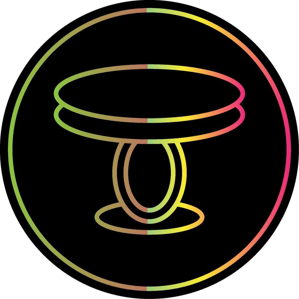 Dining Table Line Gradient Due Color Icon Design vector