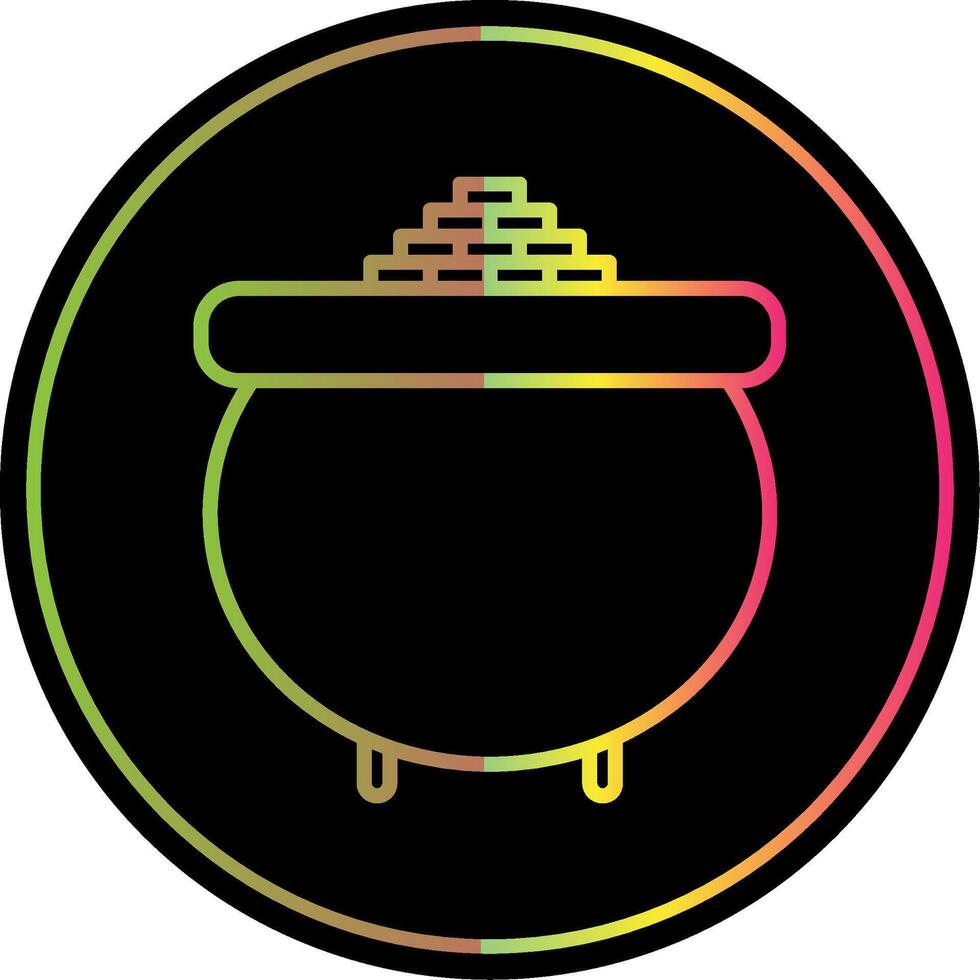 Gold Pot Line Gradient Due Color Icon Design vector